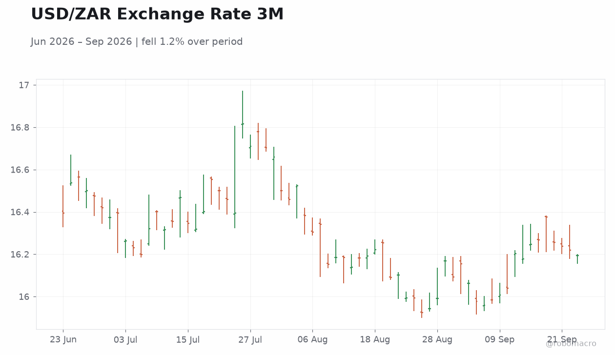 USD/ZAR Exchange Rate 3M